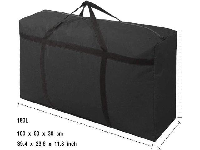 WITERY 180L Large Storage Bag Garden Furniture Cushion Storge With Zip Waterproof Sturdy 600D Oxford Moving Clothes Storage Bags Organizer Bags For...