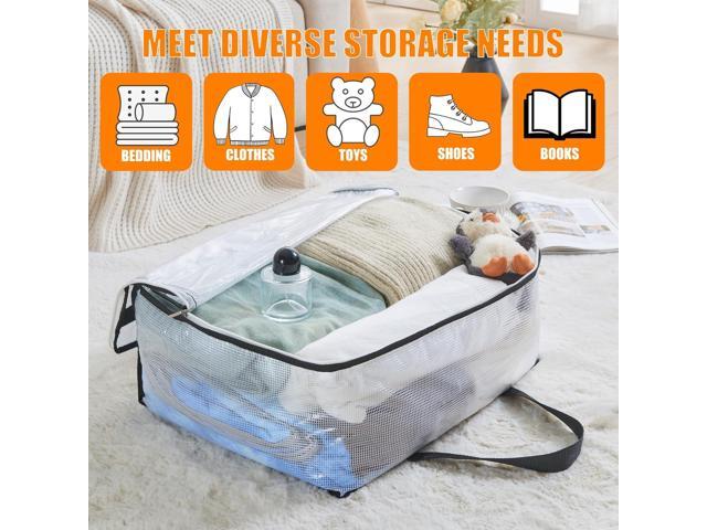 40L Clear Storage Bags for Blanket, Clothes, Comforter, Bedding, Sheet, Pillow - Closet Organizers and Storage Containers, Under Bed Storage Bag...