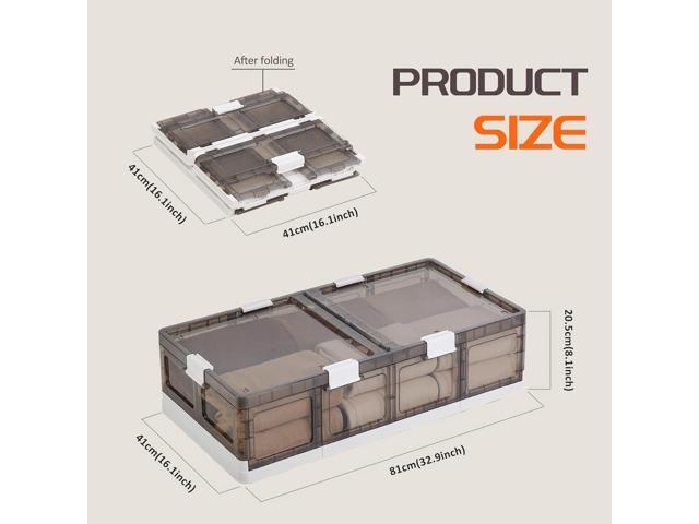 2-Pack Under Bed Storage Containers with Wheels - Stackable, Foldable Plastic Storage Boxes with Lids for Clothes, Shoes, Blankets - Perfect for...
