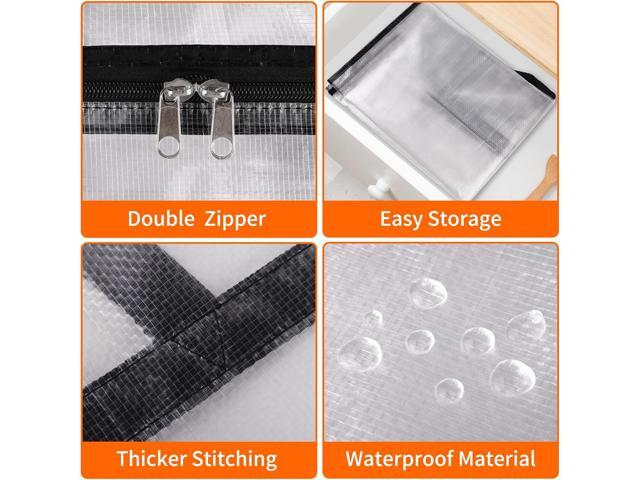 6 Pack Clear Storage Bags for Comforter, Clothes & Bedding, Plastic Blanket Storage with Zipper and Handle, Moving Bags, Closet Organizer and...