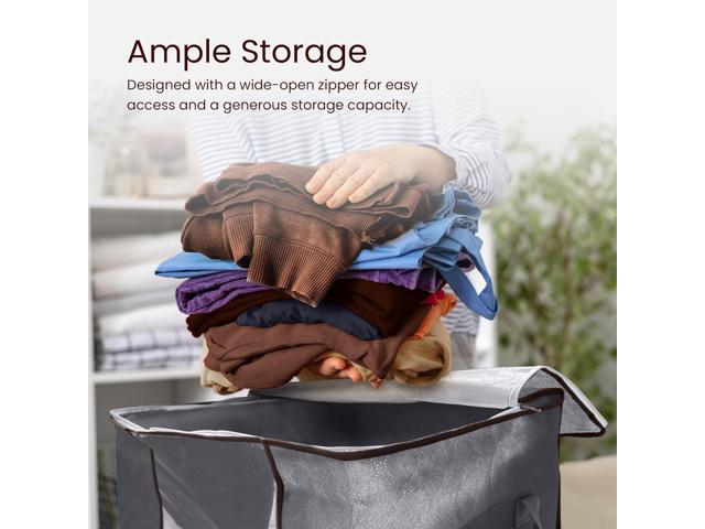 Reli. 90L Large Clothes Storage Bags (3 Pack) Closet Organizers, Storage Containers Large Clothing Bags with Handles for Towels, Comforters,...