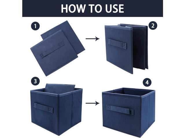 Storage bins collapsible storage bins,cube storage organizer Pack of 3 10.5 * 10.5 * 11inchFor home and office Collapsible Closet Shelf Organizers,...