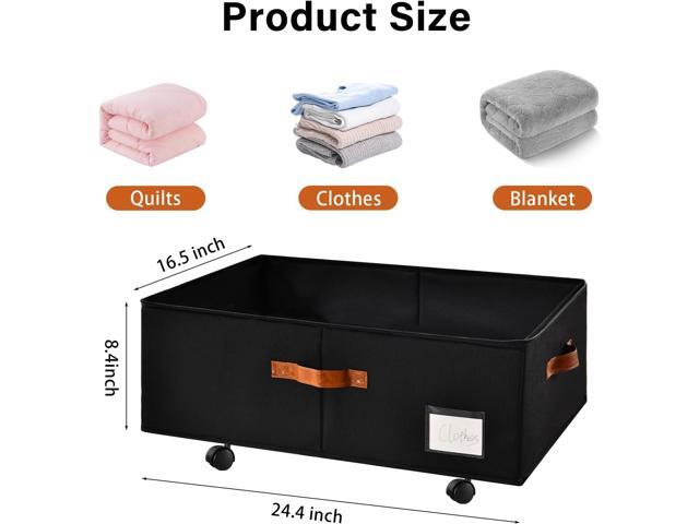 Under Bed Storage Organizer with Wheels, Underbed Container with Clear Lid Cover, Storage Bag Box with Visiable Window for Clothes, Bedsheet,...