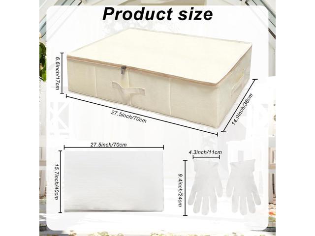 Wedding Dress Storage Box, Wedding Dress Preservation Box with 40 Sheets and 1 Pair Microfiber Gloves of Acid Free Tissue Paper for Storage Wedding...