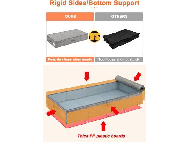 punemi Low Profile Under Bed Storage, 5 inches High Underbed Storage Containers With Sturdy Sidewalls & Bottom, Slim Under Couch Sofa Storage,...