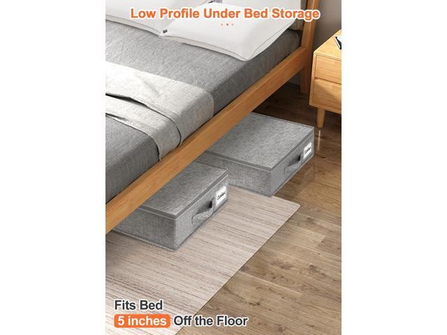 punemi Low Profile Under Bed Storage, 5 inches High Underbed Storage Containers With Sturdy Sidewalls & Bottom, Slim Under Couch Sofa Storage,...