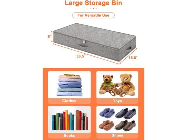 punemi Low Profile Under Bed Storage, 5 inches High Underbed Storage Containers With Sturdy Sidewalls & Bottom, Slim Under Couch Sofa Storage,...