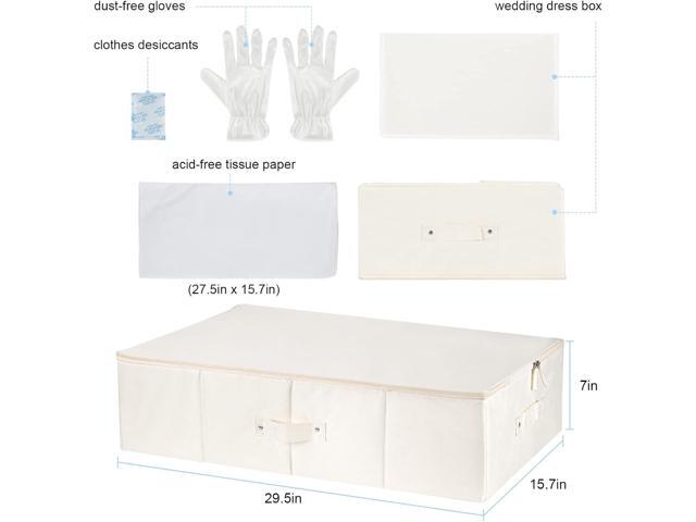 Wedding Dress Storage Box - Wedding Dress Preservation Box with 20 Sheets of Acid Free Tissue Paper for Storage Wedding Dress Storage Box...