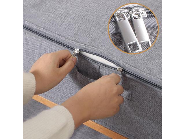 Underbed Storage Box, 23.6 x 11.8 x 5.9 Inch Clothes Organizer With Sturdy Structure and Reinforced Handles for Blanket, Sheets, Pillows, Towels,...