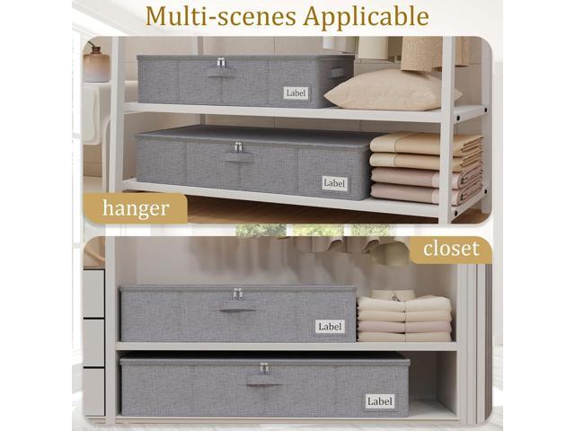 Yawinhe Underbed Bags, Storage Containers Bags with Lid, Foldable Blanket Bins, with Sturdy Zipper und Label Holders, for Clothing,...