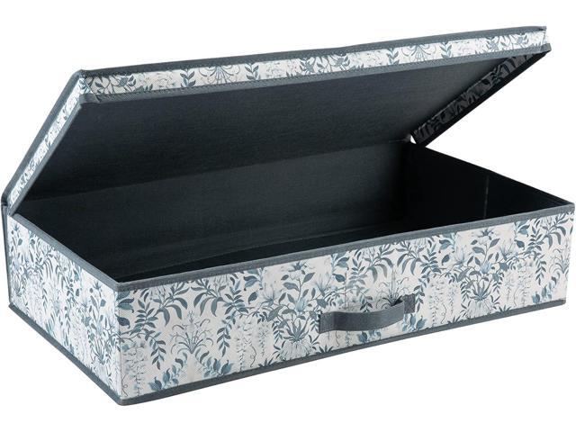 Laura Ashley Non-Woven Under The Bed Storage Box Dimensions: 28'x 16'x 6' Bedroom Organization Foldable Lidded Parterre