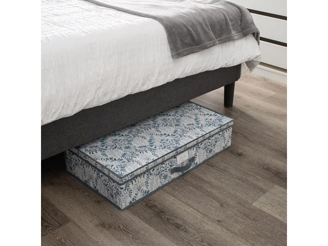 Laura Ashley Non-Woven Under The Bed Storage Box Dimensions: 28'x 16'x 6' Bedroom Organization Foldable Lidded Parterre
