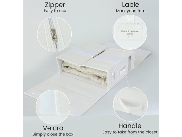 Simple & Opulence 4 Pack Bed Sheet Organizers and Storage, Linen Closet Organizers, Sheets Set Folder Storages with Window and Label (Queen/King...