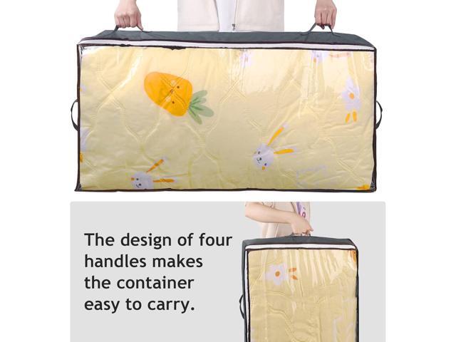 90L Under Bed Storage Containers, 6 Pack Underbed Closet Storage Organizer System, Moving Bags with Clear Window and Reinforced Handles for Bedding...