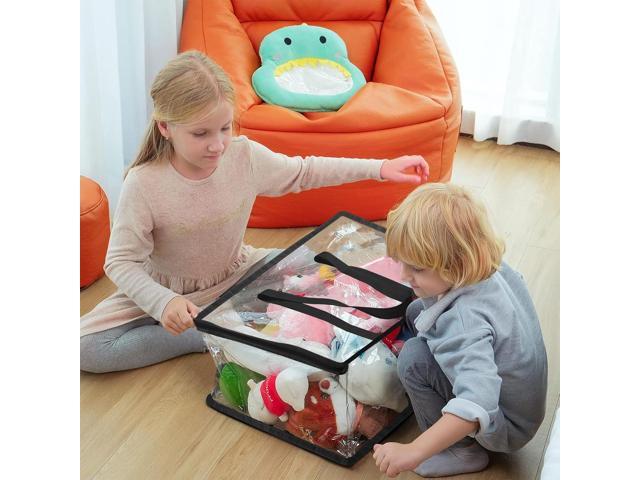 Vieshful 3 Pack 40L+60L+90L Clear Clothes Storage Bag, Zippered Closet Organizer, Plastic Storage Containers Moving bags for Comforter, Blanket,...