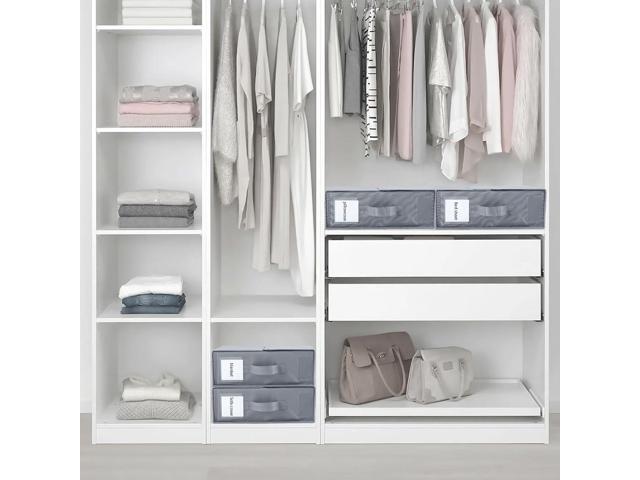 Bed Sheet Organizers - 4 Pack(Queen or King Size), Foldable Sheet Cube Storage Container Linen Closet Organizers, Duvet Covers and Pillowcases...