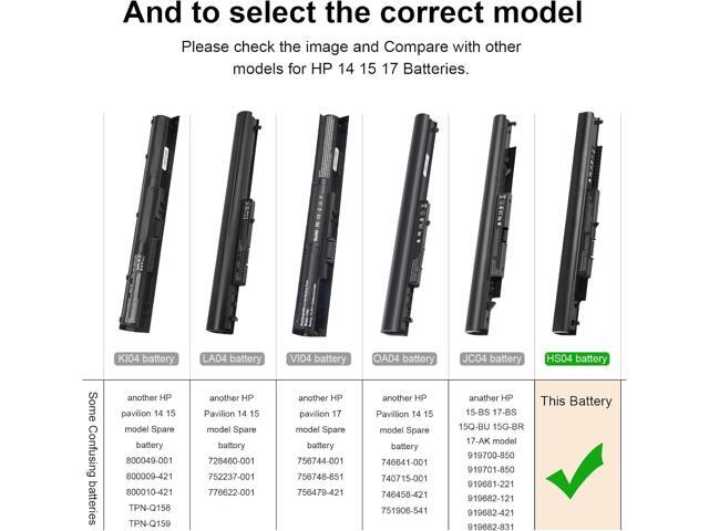 807956-001 Laptop Battery for HP Spare 807957-001 807612-421 807611-421 807611-131 HS04 HS03 HSTNN-LB6U 15-AY039WM 15-AY041WM 15-AY009DX 15-AY052NR...