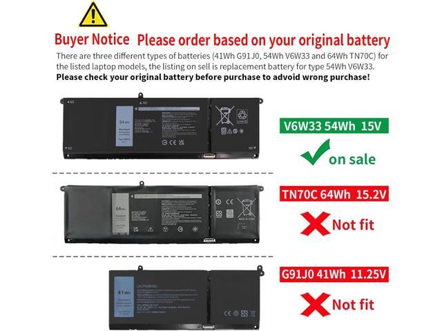 54Wh V6W33 Battery for Dell Inspiron 5310 5320 5330 5410 5420 5425 5430 5435 5440 5445 5625 5630 5635 5640 3511 3515 3525 3530 3535 Vostro 3435...