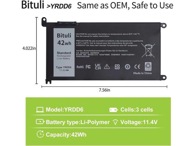 YRDD6 1VX1H Battery for Dell Inspiron 5482 5485 7586 3583 5491 5591 5481 3310 2-in-1 5593 5584 3493 3593 3793 5480 3582 5581 5590 3584 5493 5585...