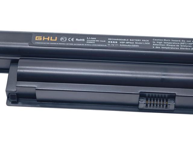 GHU New Battery 58 WH Replacement for VGP-BPS22 BPS22 VGP-BPS22A VGP-BPL22 VGP-BPS22/A Compatible for Selected Sony VAIO Notebook Battery 6-Cell...