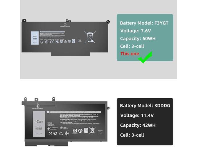 F3YGT Battery for Dell Latitude 7490 7480 7390 7380 7290 7280, Compatible with Latitude 14 13 12 Series Model 2X39G 453-BBCF 451-BBYE KG7VF DM3WC...