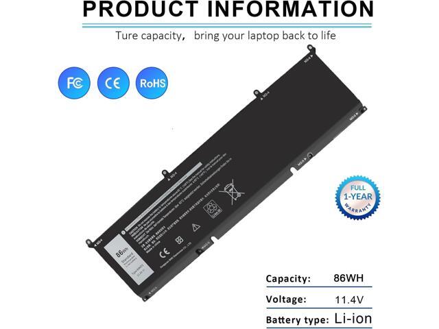 BNDeluxe 69KF2 Battery Replacement for Dell XPS 15 9500 9510 9520 9530 Precision 5550 5560 5570 Inspiron7510 7610 Alienware M15 M17 R3 R4,G15 5510...