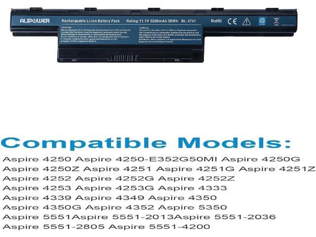 Laptop Battery Replacement for Compatible AS10D31 AS10D41 AS10D51 AS10D61 AS10D71 AS10D73 AS10D75 AS10D81 5250 5336 5551 5552 5560 5733Z AS5741...