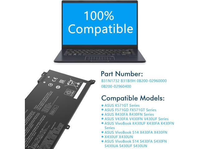 B31N1732 B31Bi9H Laptop Battery Compatible with Asus VivoBook X430UF X430UN X430FA X430FN S430UA S430FN S14 K430FN K430UF R430FA R430FN S4300UF...