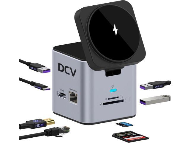 USB C Laptop Docking Station with MagSafe Charger Stand, 9 in 1 USB C Hub Multiport Adapter with 4K HDMI, 1Gbps Ethernet, 3 USB 3.0, SD/TF,...