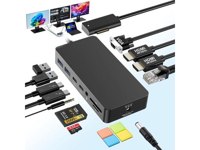 12 in 1 Microsoft Surface Dock Triple Displays Dual HDMI+VGA with Power Adapter,Surface pro Docking Station for Microsoft Surface Pro...