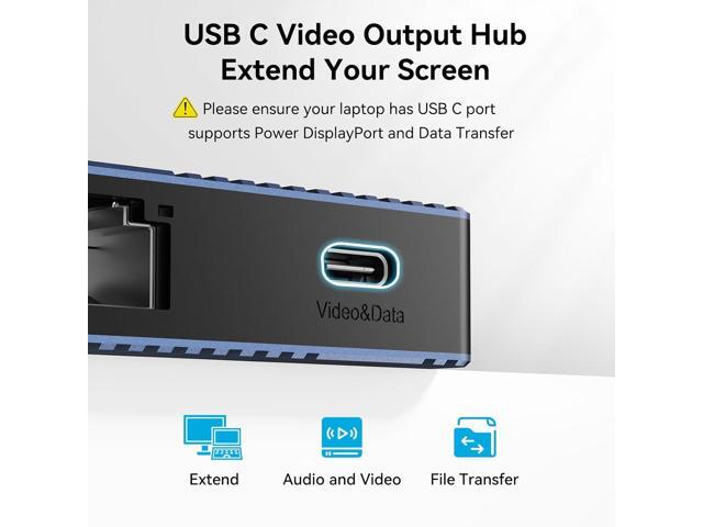ACASIS USB C Hub with 4K Video Output USBC Splitter with 2*HDMI+4 * 10Gbps Data Transfer+Ethernet+SD/TF+Audio+PD100W Docking Station Dual Monitor...