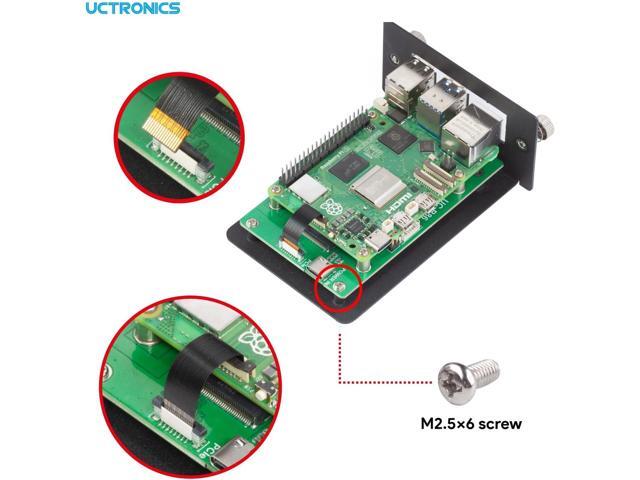 UCTRONICS 1U Rack Mount for Raspberry Pi 5, 19' Server Rack with 5 PCIe to M.2 NVME SSD Adapters, Support Up to 5 Pi 5