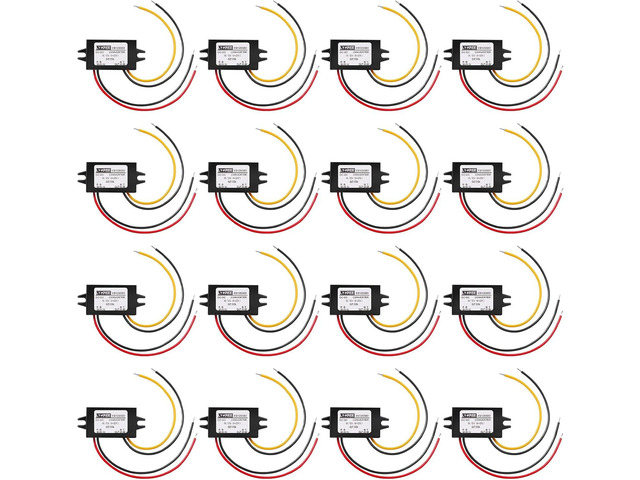 Weewooday 3 Pieces Direct Current Converter 12v to 5v 3a 15w Buck Converter Module, Reduced Voltage Regulator Car Power Output Power Adapter, Wire...