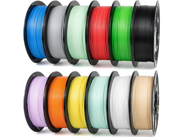 iSANMATE Rapid PLA Filament 1.75mm 12KG, 3D Printer Filament Bundle, Dimensional Accuracy Â±0.02mm, Black, White, Red, Green, Skin, Gray, Yellow,...