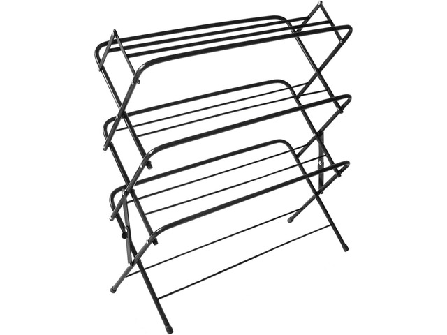 Zenree 4-Tier Foldable Metal Shoe Rack Organization Shelves, Matte Black Finish - Portable Storage for Organizing Shoes and Knickknacks, Holds 9-12...