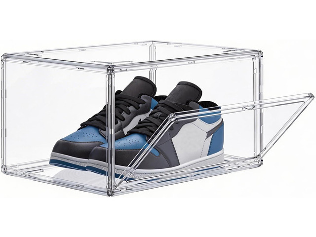 HIYOHIYO Clear Shoe Storage Box with Large Capacity Fits US Size 14, 1-Pack