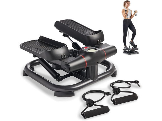 Sunny Health & Fitness Smart Power Stepper with Resistance Bands for Cardio
