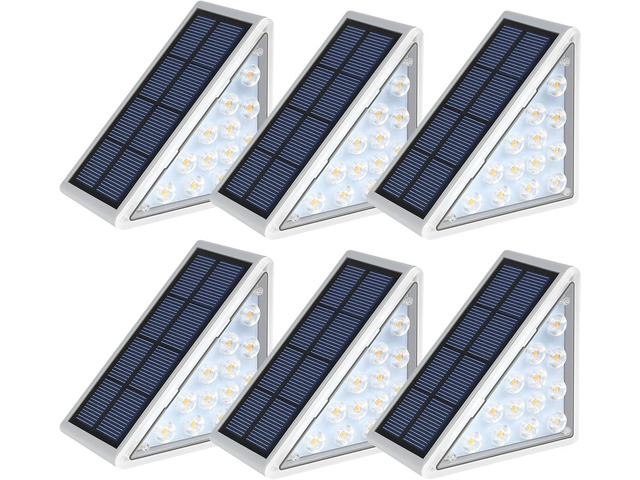 LED Solar Step Lights Waterproof Outdoor Stair Lights, Solar Deck Lights Outdoor Decor IP67 Solar Decoration Lights for Yard, Patio, Garden,...
