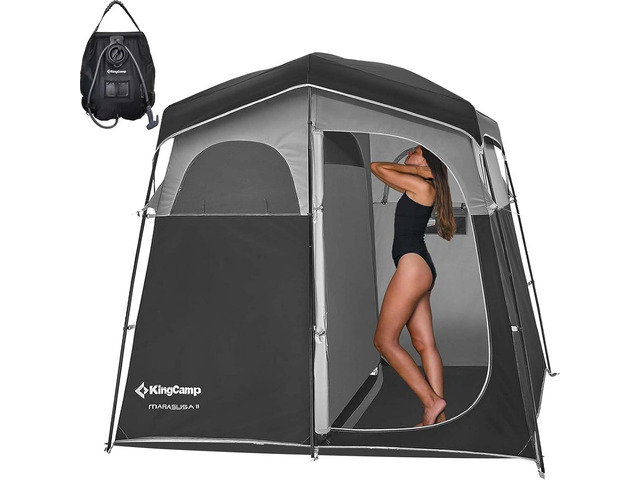 KingCamp Shower Tent, Portable Privacy Tent Outdoor Camping 1/2 Room Toilet Tents with Shower Bag & Dressing Room for Beach, Camping & Hiking