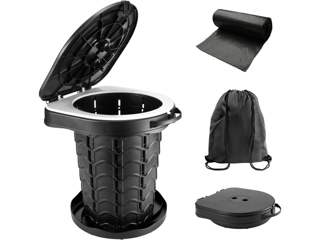 imodomio Retractable Portable Toilet Camping Toilet - Adjustable Height Camp Toilet Portable Potty for Camping, Car, Travel, Boat, Beach, Tent and...