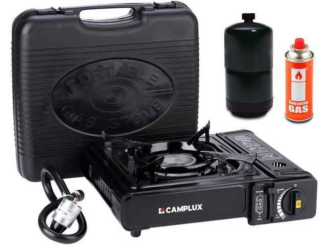 Camplux Dual Fuel Propane & Butane Stove with Carrying Case, Portable Camping Stoves with CSA Certification