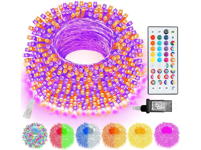 Pooqla Color Changing Christmas String Lights with Remote, 35 Colors 66FT 200LED String Lights Outdoor Halloween Decoration, Indoor Connectable...