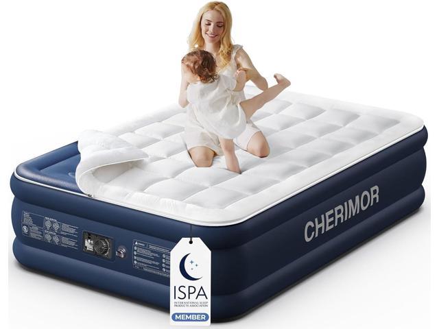 CHERIMOR Queen Air Mattress with Built-in Pump 20' & Luxury Quilted Topper
