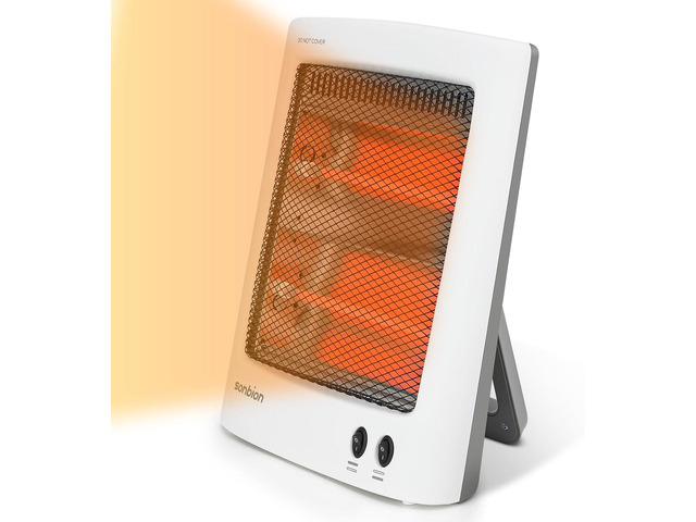 Radiant Space Heater, Portable Electric Heater, Infrared Heaters for Indoor Use, Halogen Heater for Garage Office, Foldable Holder, Overheat and...