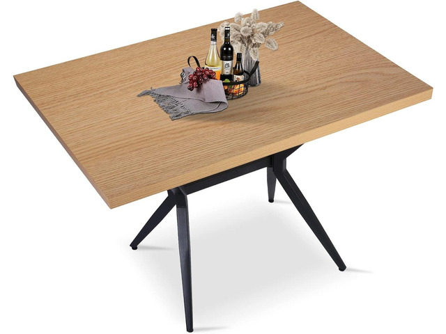 48 x 30 Inch Dining Table for 4-6 People, Wood Kitchen Table with 1.5' Thick Tabletop & Solid Metal Legs, Rectangular Modern Table for Dining Room,...