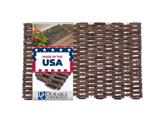 Durable Corporation Dura-Rug Outdoor Entrance Mat, Recycled Fabric Tire-Link Doormat, Heavy Duty Dirt Trapping Door Mat, 20' x 30'