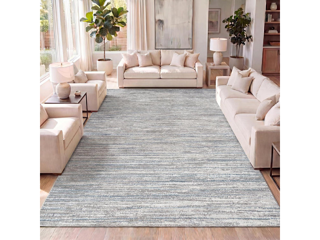 JONATHAN Y Loom Strie' Gray/Turquoise Indoor Area Rug 4X6 ft, Modern for Living Room, Bedroom, Kitchen, Office, Easy-Cleaning, High Traffic,...