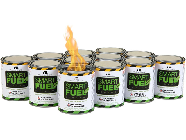 Smart Fuel Bioethanol Gel Fuel Cans Clean-Burning Bio Ethanol Fireplace Fuel for Indoor & Outdoor Fire Pit, Fireplaces & Tabletop Fire Features 3...
