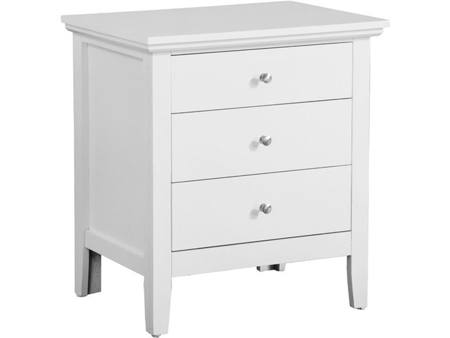 Glory Furniture Hammond 3 Drawer Nightstand in White