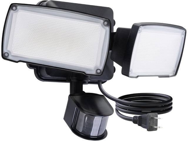 LUTEC 21W Plug in Motion Sensor Light Outdoor, Flood Lights Outdoor Motion Sensor,2500LM, 5000K Daylight,IP65 Waterproof,Adjustable 2 Heads Wall...